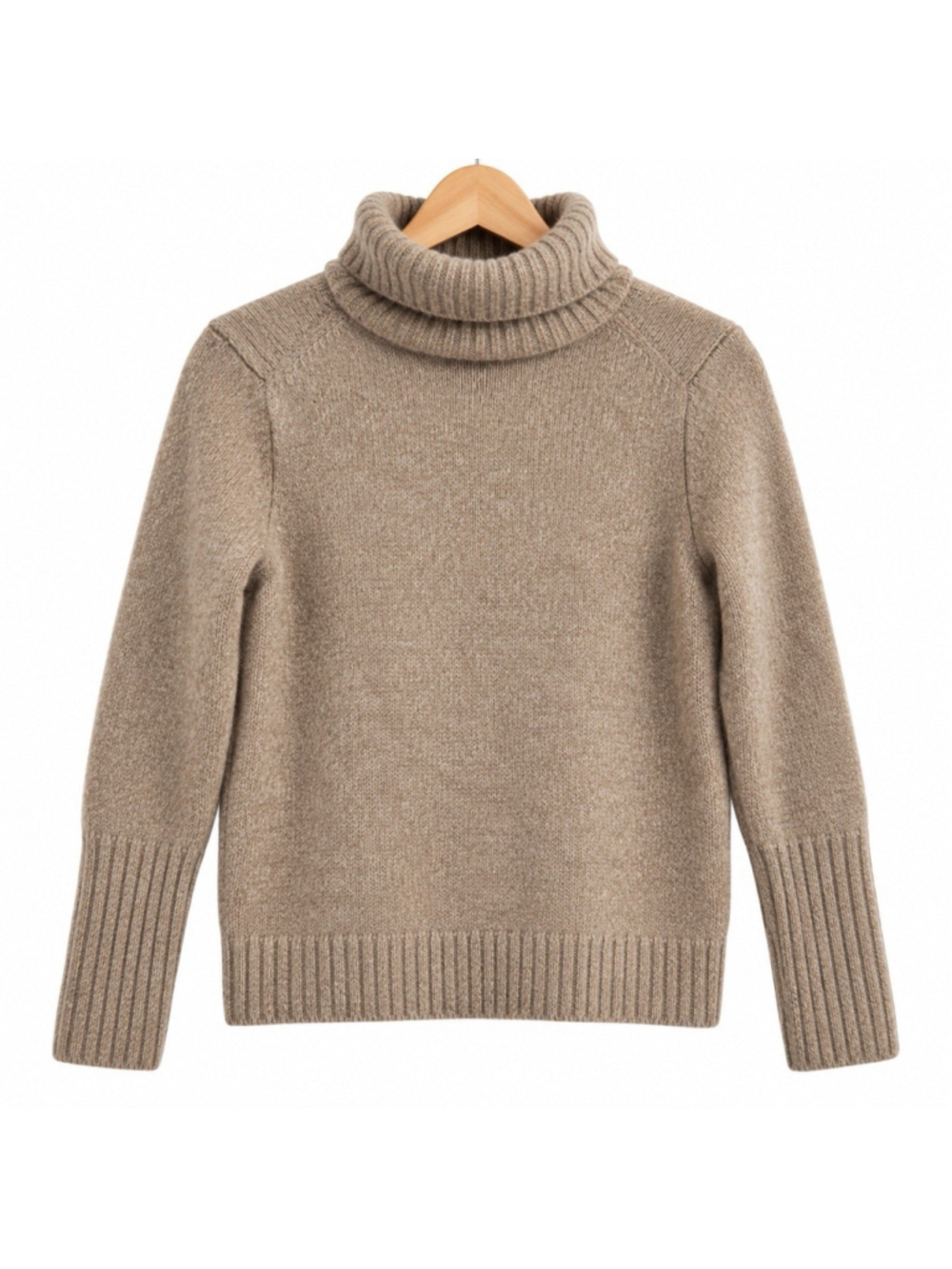 Allude 100% Cashmere Luxury Turtleneck Oatmeal Tan Sweater S
